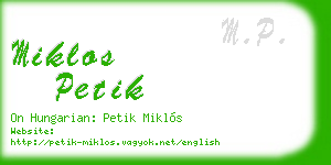 miklos petik business card